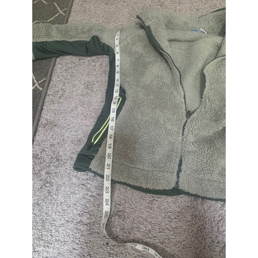 Columbia Sherpa Fleece Jacket Womens XL Sage Green Full Zip High Pile Soft - Picture 3 of 7